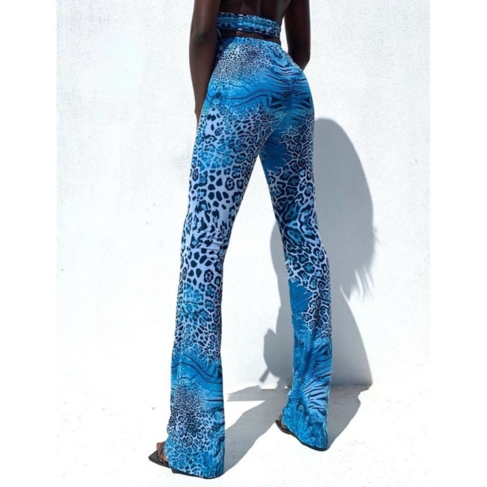 Tiger Mist blue leopard print pants